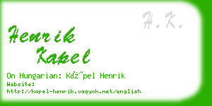 henrik kapel business card